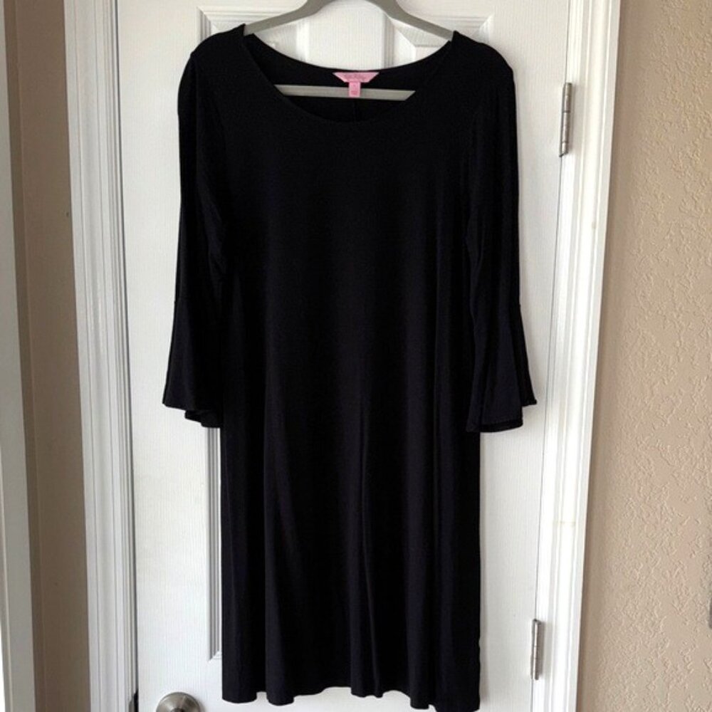 Lilly Pulitzer Black Bell Flared Sleeves Women's Dress Size Large